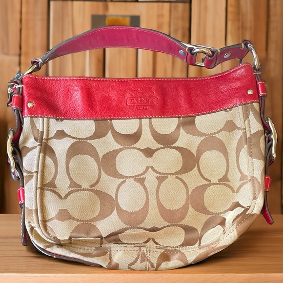 Coach Bag With canvas and leather trim - Picture 1 of 10